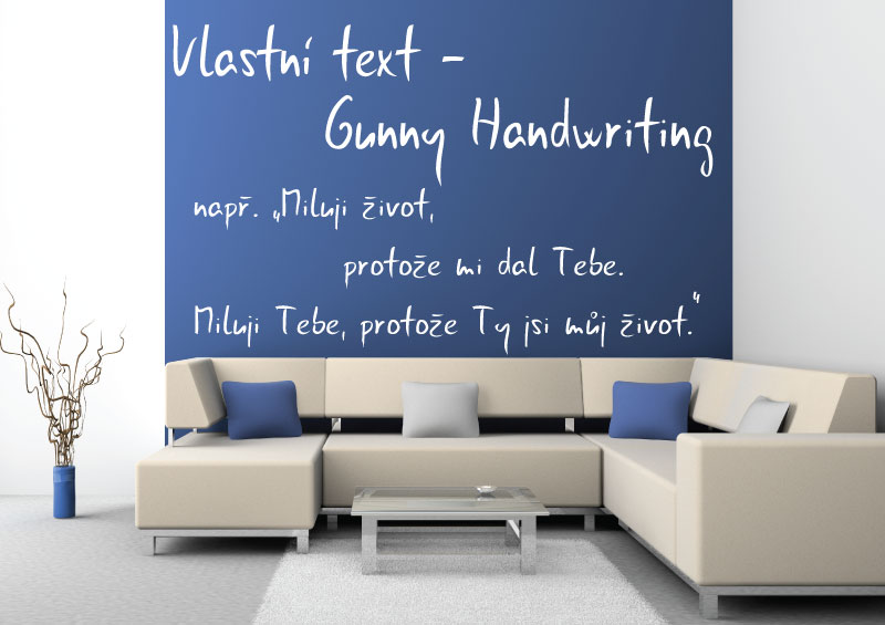 Samolepky na zeď-Vlastní text-Gunny Handwriting - XL (výška 1.písmene - 12 cm)