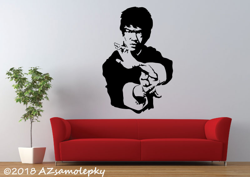 Samolepky na zeď - Bruce Lee - M (53 x 80 cm)